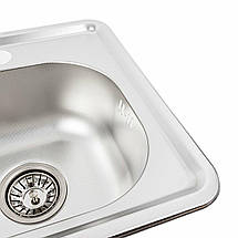 Кухонна мийка з нержавіючої сталі Platinum ДЕКОР 3838 (0,6/160 мм), фото 6