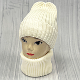 М 90048. Комплект для дівчинки, підлітка: шапка з флісом  і  хомут, розмір вільний, різні кольори 10-60 років, фото 2
