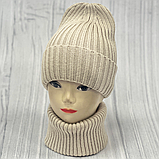 М 90048. Комплект для дівчинки, підлітка: шапка з флісом  і  хомут, розмір вільний, різні кольори 10-60 років, фото 6