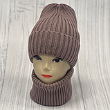 М 90048. Комплект для дівчинки, підлітка: шапка з флісом  і  хомут, розмір вільний, різні кольори 10-60 років, фото 7