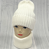 М 90048. Комплект для дівчинки, підлітка: шапка з флісом  і  хомут, розмір вільний, різні кольори 10-60 років, фото 8