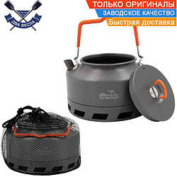 Чайник для туризму Tramp 1,1 л UTRC-120 анодований туристичний похідний чайник із теплообмінником d=15 см