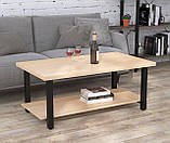 Журнальний столик лофт Токіо LD Горіх Модена 150х60х44 см. Кавовий стіл із металу, фото 2