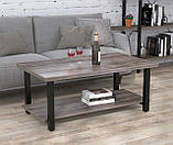 Журнальний столик лофт Токіо LD Горіх Модена 150х60х44 см. Кавовий стіл із металу, фото 4