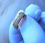 Срібна каблучка з золотом усипка каміння, фото 4