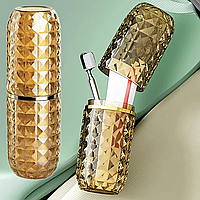 Стильний футляр 2в1 для зубної щітки та пасти, склянки для приладдя (жовтий)