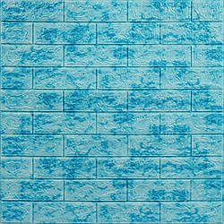 Декоративна 3D панель самоклейка 700х770х5мм Мармур блакитний (цегла) (065) SW-00000033