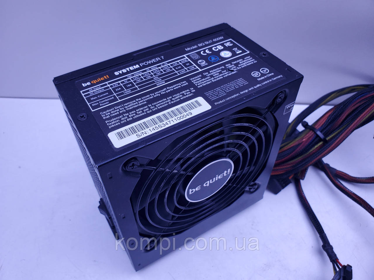 Блок живлення 600W Be Quiet! (BQ SU7-600W,80 PLUS,б/у), фото 1