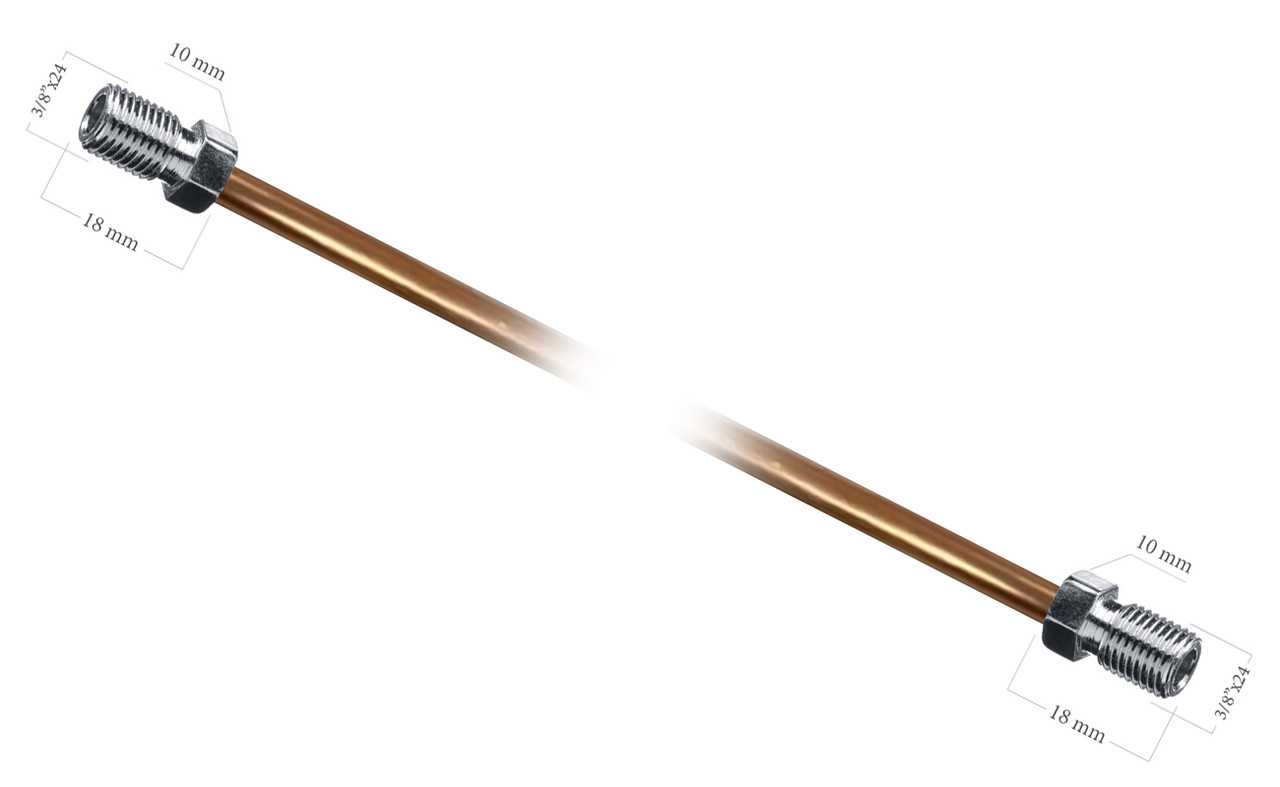 Гальмівна трубка WP WP-364, мідна (довжина - 2800 мм., Ø-4,75 мм., різьба - 7/16x24/7/16x24), фото 1