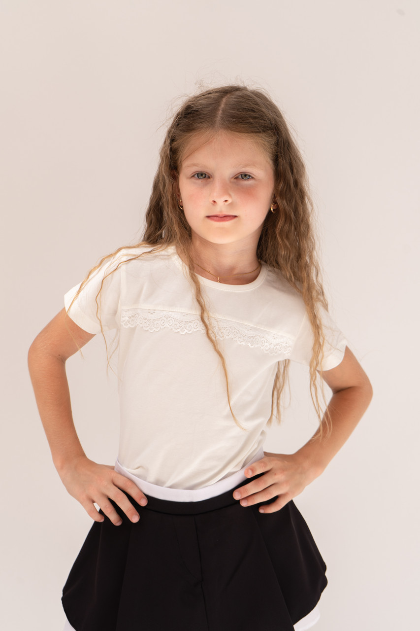 Дитячий шкільний гольф, молочний, безрукавка Parix Kids (6-12 років)