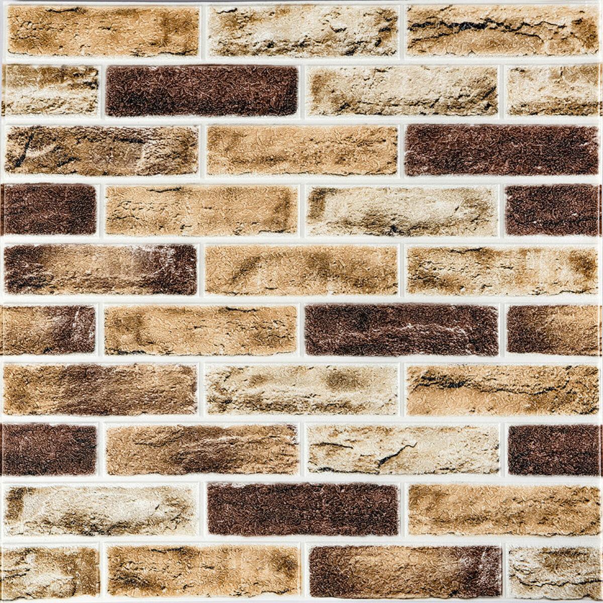 Самоклеюча 3D панель клінкер пісочний 700x700x4мм Клінкер пісочний цегла (415) SW-00000770, фото 1