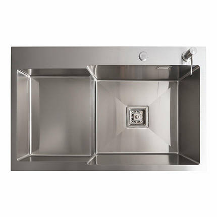 Кухонна мийка 78*50С R нержавійка Platinum Handmade (поглиблена полиця, 3.0/1.0 мм), фото 1