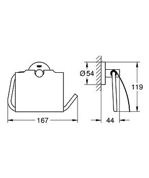 ESSENTIALS тримач туалетного паперу з кришкою, колір чорний матовий Арт. 1024652430, фото 4