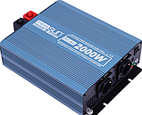 Інвертор напруги апроксимована синусоїда 12 у 220 В 2000вт з двома розетками Mexxsun MXS-2000 домашній, фото 2