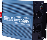 Інвертор напруги апроксимована синусоїда 12 у 220 В 2000вт з двома розетками Mexxsun MXS-2000 домашній, фото 4