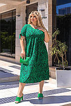 Літнє красиве плаття з короткими рукавами із софту розміри батал, фото 4