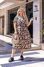 Літнє красиве плаття з короткими рукавами із софту розміри батал, фото 2