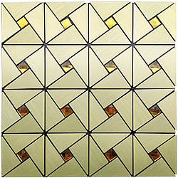 Самоклеюча алюмінієва плитка Зелене золото зі стразами SW-00001172