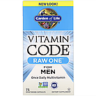 Garden of Life, Vitamin Code, RAW One, мультивітамінна добавка для чоловіків (для прийому 1 раз на добу), 75 вегетаріанських капсу