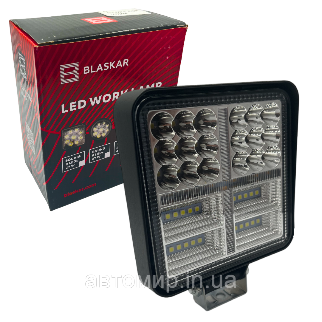 Автомобільна додаткова світлодіодна Led/Лід фара квадратна Blaskar 9-32W 48W, фото 1