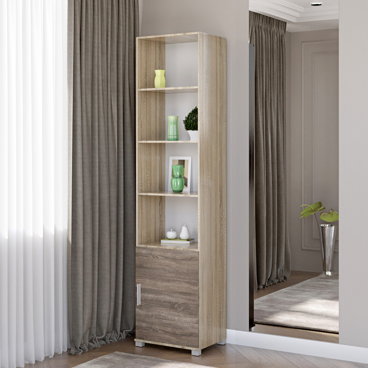 Шафа-пенал відкритий Еверест Бриз-14 сонома + трюфель (DTM-2282), фото 1