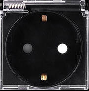 Механізм розетки 1DAL | Чорний, З/К + Кришка (86-M1FWP-BL), фото 2