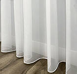 Комплект штори на тасьмі 2 шт 200х250 мікровелюр Сірий, тюль вуаль 300х250 Білий, фото 8