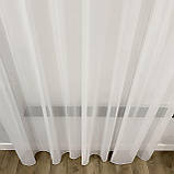 Комплект штори на тасьмі 2 шт 200х250 мікровелюр Сірий, тюль вуаль 300х250 Білий, фото 7