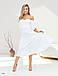 Вечірнє жіноче плаття-міді з рукавами-ліхтариками, біле, айвори, фото 3