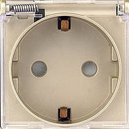 Сенсорний вимикач (2кл.) + Розетка з кришкою 1DAL | Золото Скло (G157D-SW2G-STCR.GD), фото 5