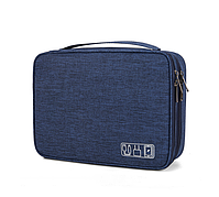 Органайзер для проводів двоярусний MAXI. Розмір 27x20x10 см. Синій