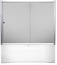 Штора для ванної KO&PO 170 S 2 170х140 см хром розсувні двері прозоре скло, фото 3