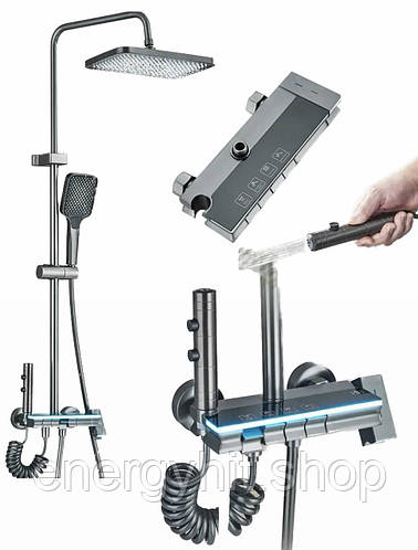 Многофункциональная душевая система с термостатом и тропическим душем ...