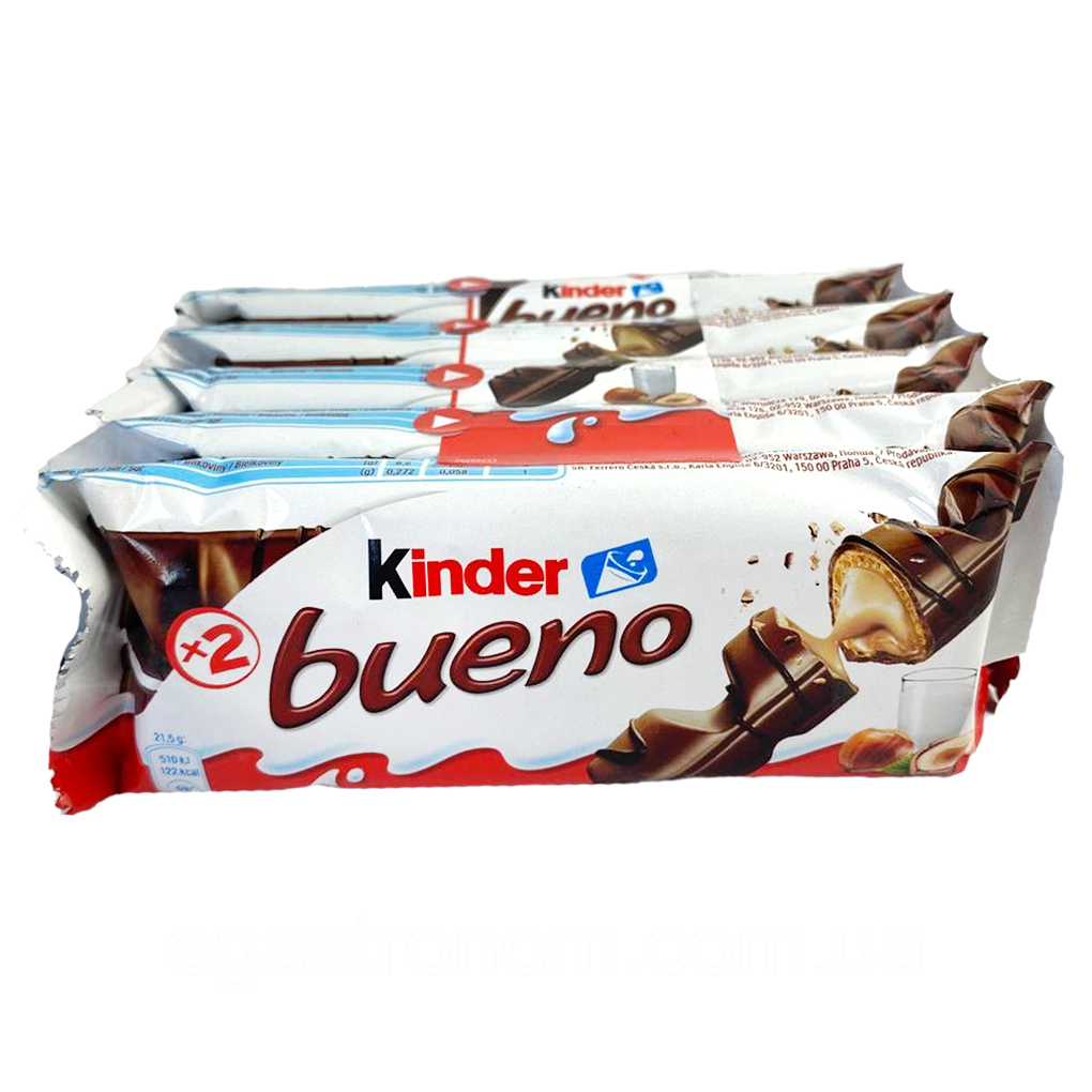 Вафельний батончик буено молочний шоколад Кіндер Kinder bueno 5*43g 5шт/ящ (Код: 00-00016620), фото 1