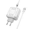 Зарядний пристрій із швидкою зарядкою PD65W + кабель Type-C to Type-C HOCO C138A |1Type-C/1USB| Білий, фото 4