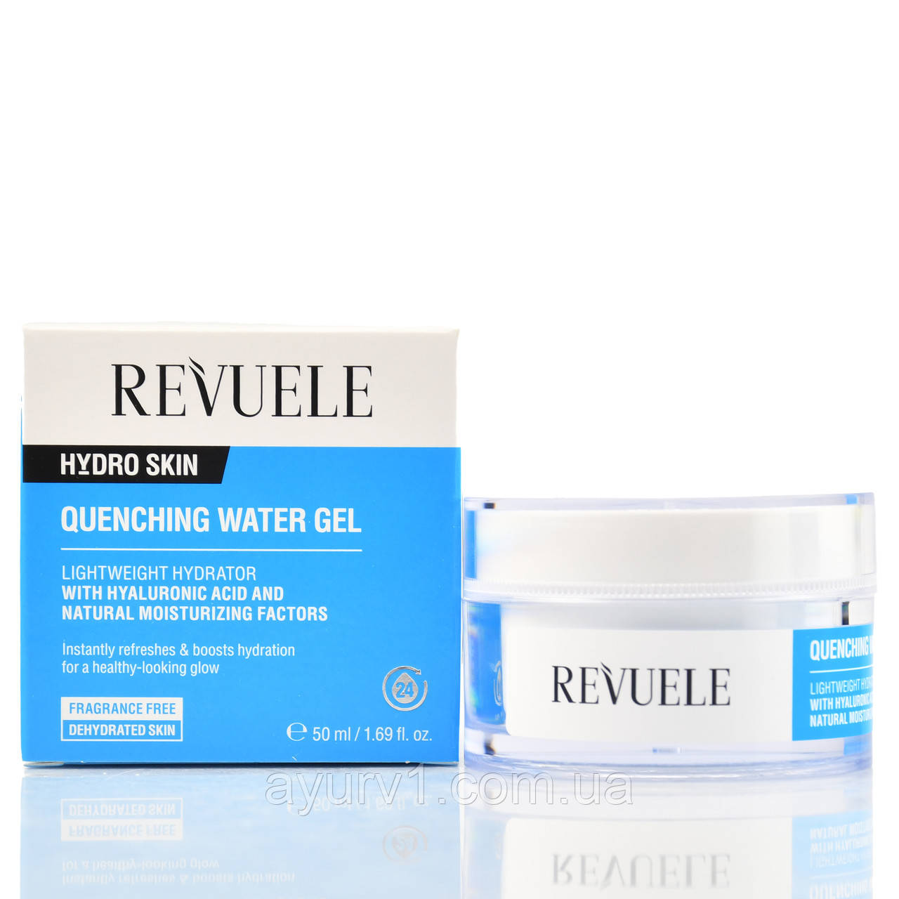 Освіжаючий гель-флюїд для сухої та нормальної шкіри, Quenching Water Gel Hydro Skin, Revuele, 50 мл