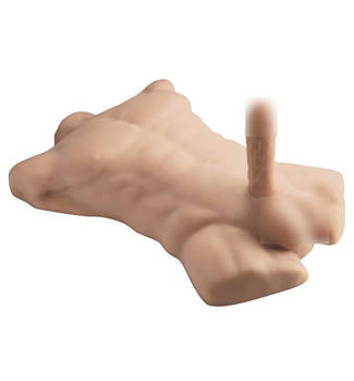 Торс із фалоімітатором на присоску SilexD Apollo L Male Torso, суперреалістичний, термореактивний