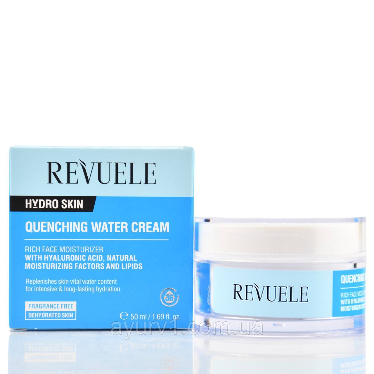 Крем-флюїд для обличчя освіжаючий, Quenching Water Cream Hydro Skin, Revuele, 50 мл