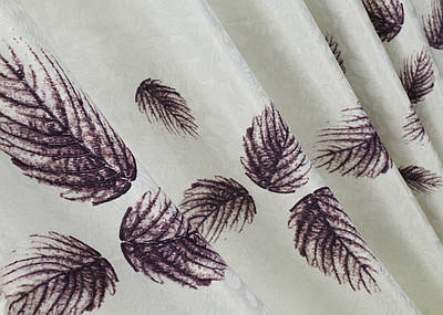 Шторна тканина з принтом. Колір ліловий з бежевим. Код 1416ш