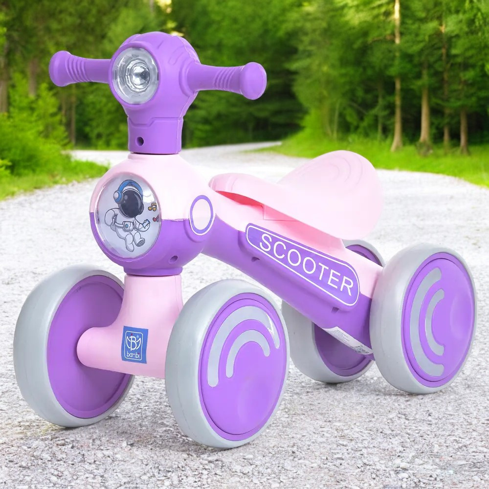Каталка-толокар мотоцикл Bambi (музика, світло, на батарейках) M 5729-9 Фіолетовий
