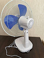 Вентилятор настільний 50 Вт 3 швидкості Wimpex WX-1601-М2 біло-синій, фото 3