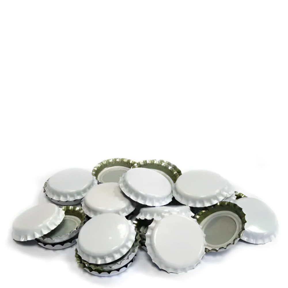 Кронен-пробки для скляних пляшок, біла 26 мм 100 шт