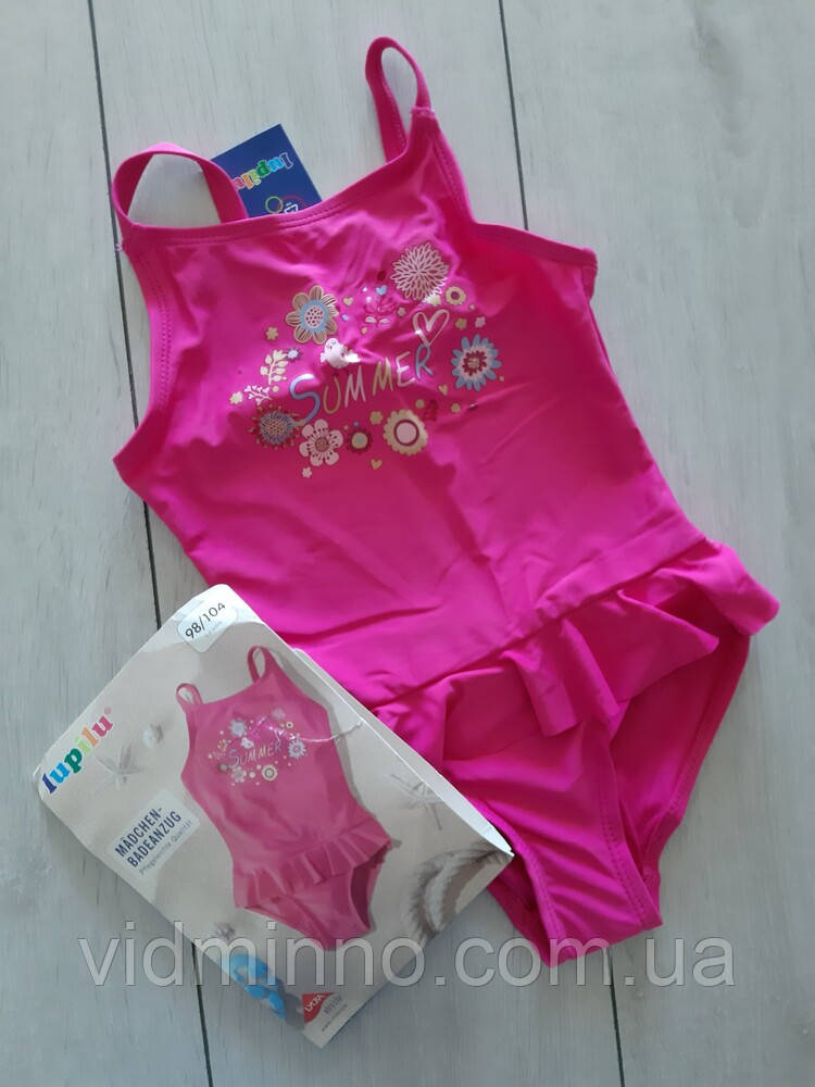 Дитячий суцільний закритий купальник Lupilu на дівчинку 12-24 місяці - р.86-92, фото 1