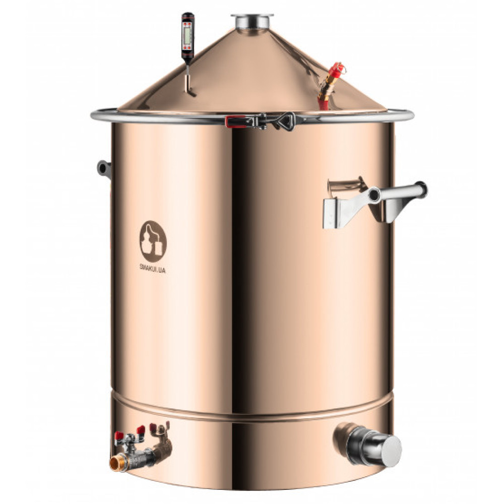 Перегінний куб мідний Смакуй з купольною кришкою кламп, 60 л