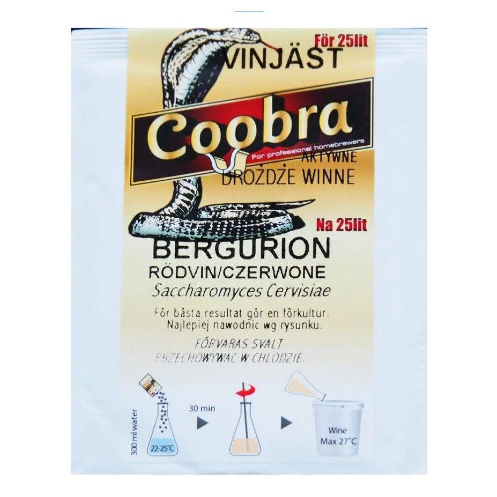 Винні дріжджі Coobra Bergurion, 10 г