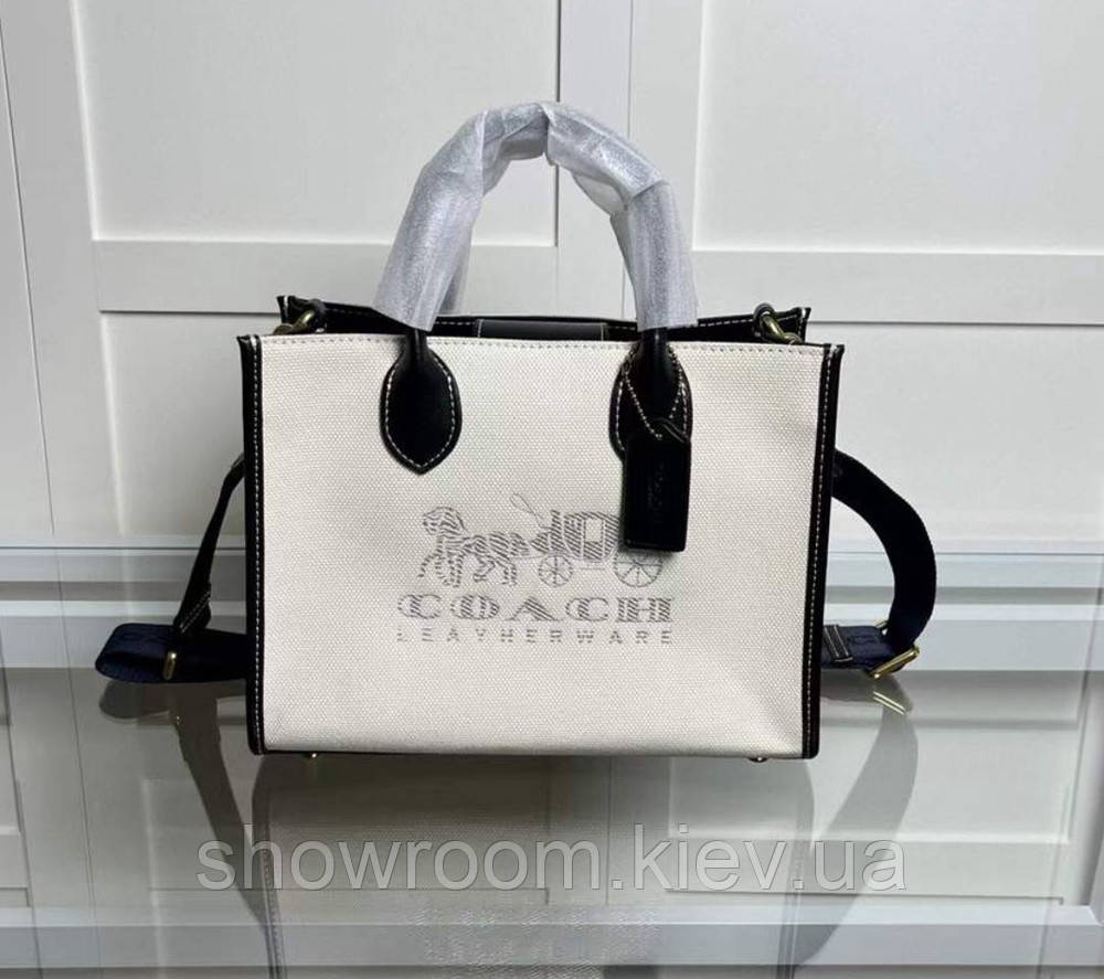 Жіноча сумка середніх розмірів Coach Ace біла Lux