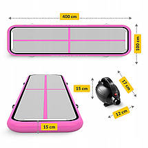 Мат гімнастичний надувний 4FIZJO Air Track Mat 400 x 100 x 15 см 4FJ0367 Poland, фото 6
