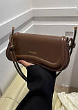 Жіноча сумка 3973 багет коричнева, фото 3