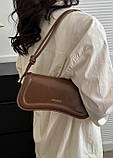 Жіноча сумка 3973 багет коричнева, фото 6