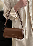 Жіноча сумка 3973 багет коричнева, фото 4